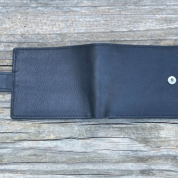 Handmade Genuine Leather Black Wallet Card Holder Purse Bi Fold Purse - Picture 6 of 13